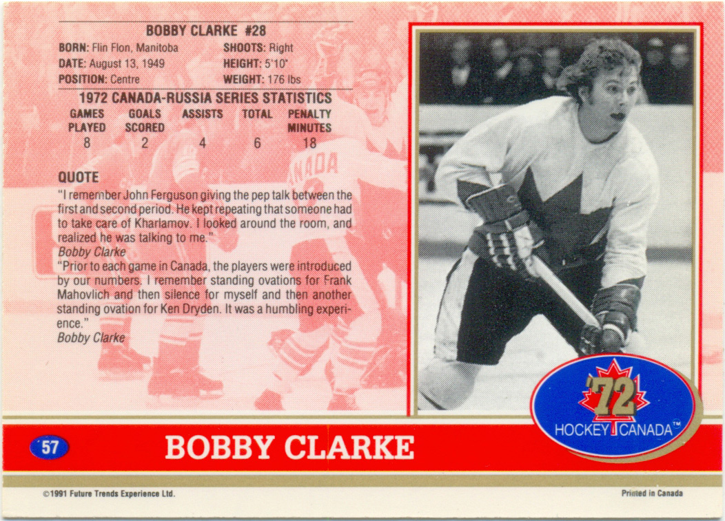 Bobby Clarke / Бобби Кларк (Canada). Future Trends Canada '72 1991-92, №57