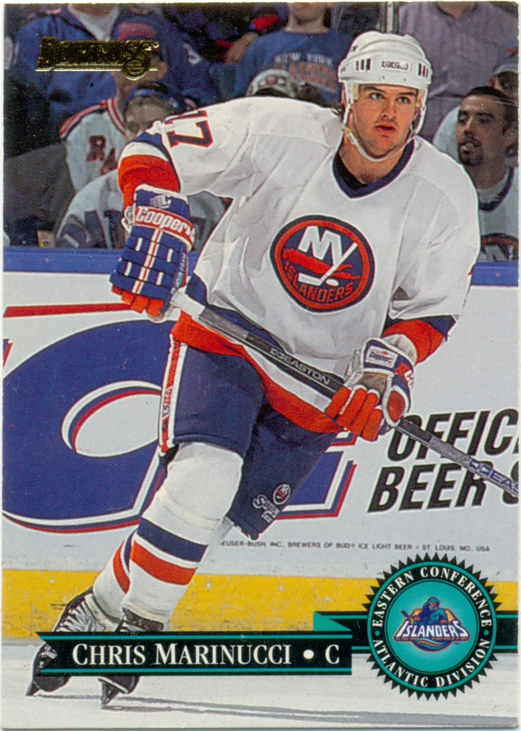 Chris Marinucci / Крис Маринуччи (New York Islanders). Donruss NHL 1995-96, №6, RC